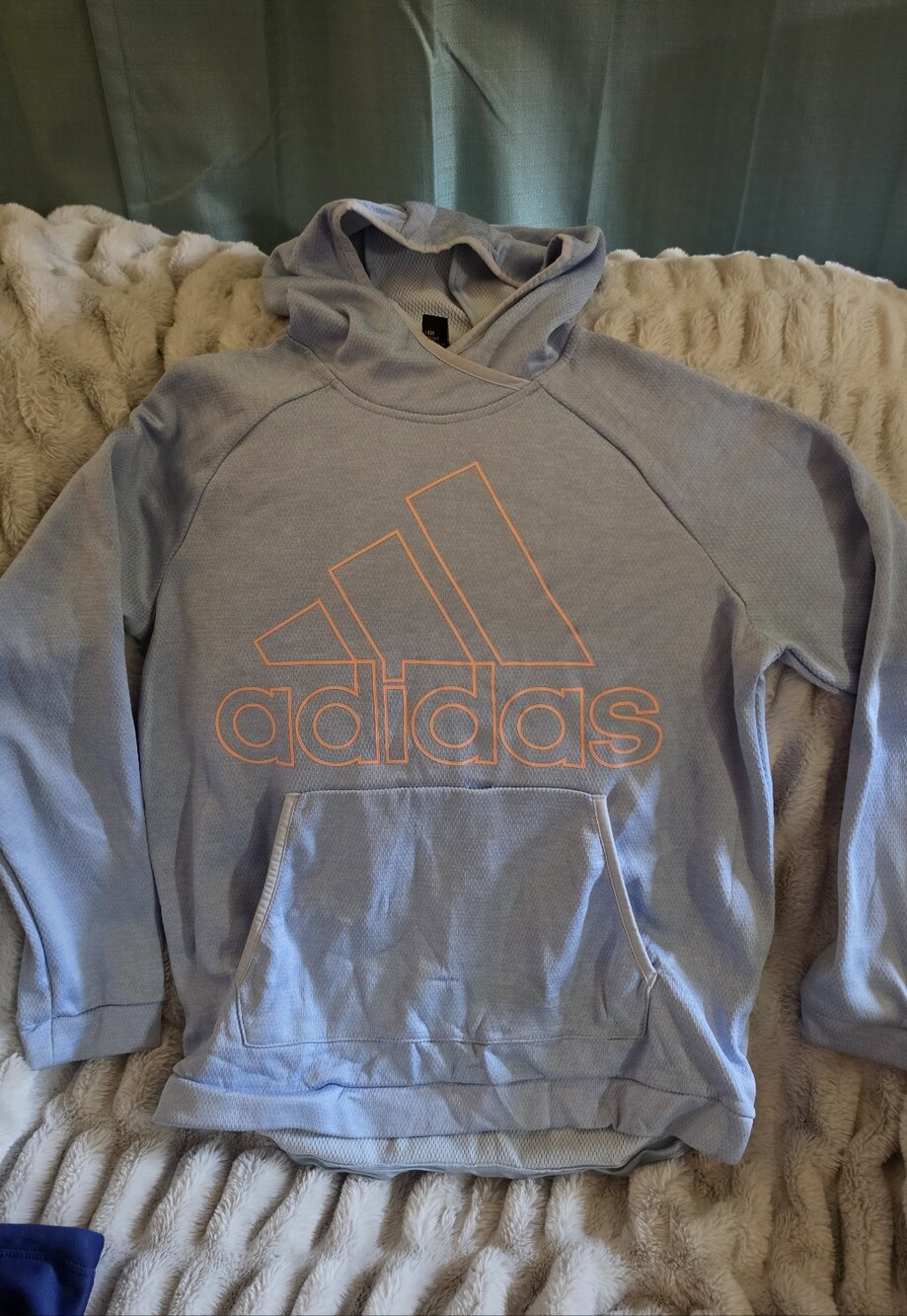 Adidas Light Blue Crewneck Sweatshirt with Light Pink Logo